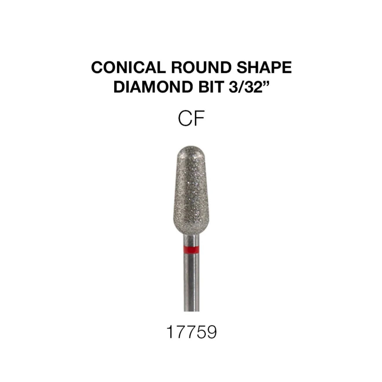 Cre8tion Conical Round Shape Diamond Bit - CF 3/32"