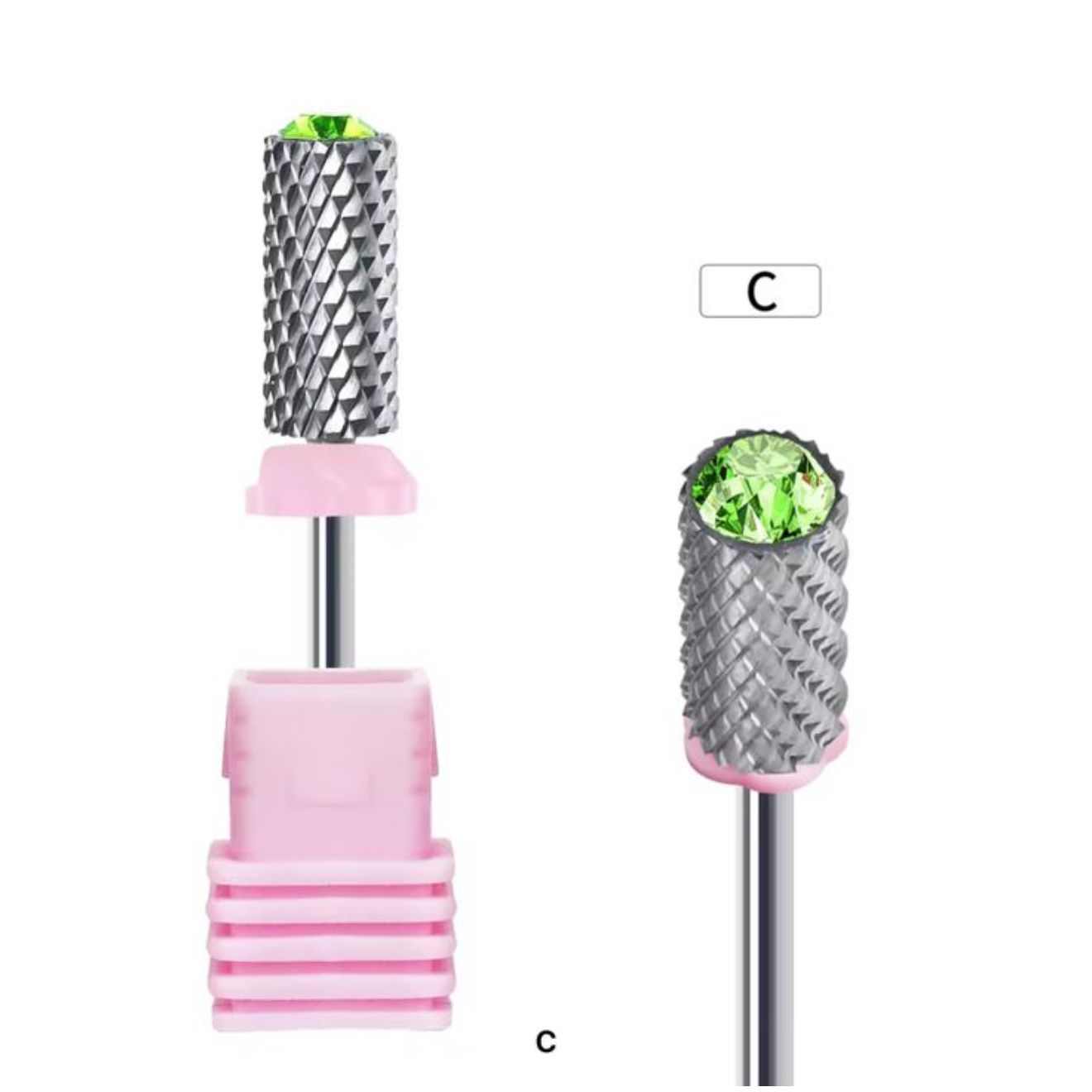 Nail Drill Bit Tungsten Steel Large Barrell With Gem Top - COARSE