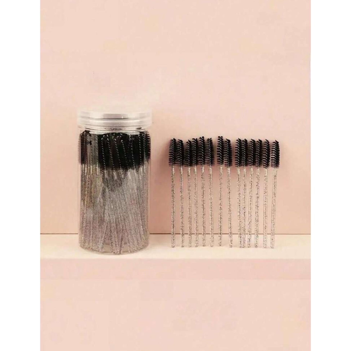 Eyelash Brush 50PC- Black With Container
