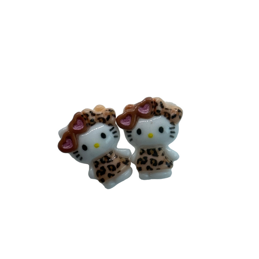 Nail Charm - Hello Kitty Cheetah Print With Sunglasses 2PC