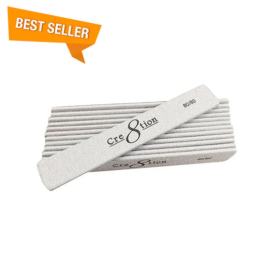 Cre8tion - Nail File JUMBO Rectangle Zebra Grit 80/80 50PC