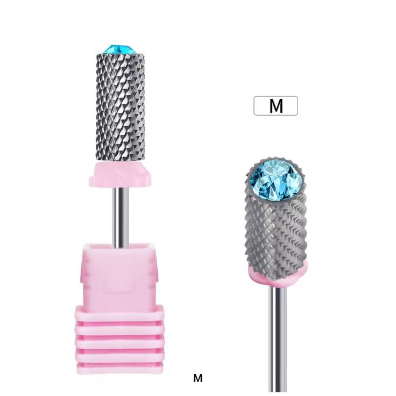 Nail Drill Bit Tungsten Steel Large Barrell With Gem Top - MEDIUM