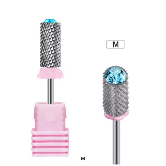 Nail Drill Bit Tungsten Steel Large Barrell With Gem Top - MEDIUM