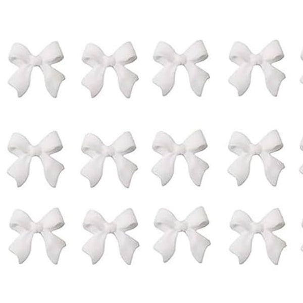 Nail Charms – White Bows 10 PCS