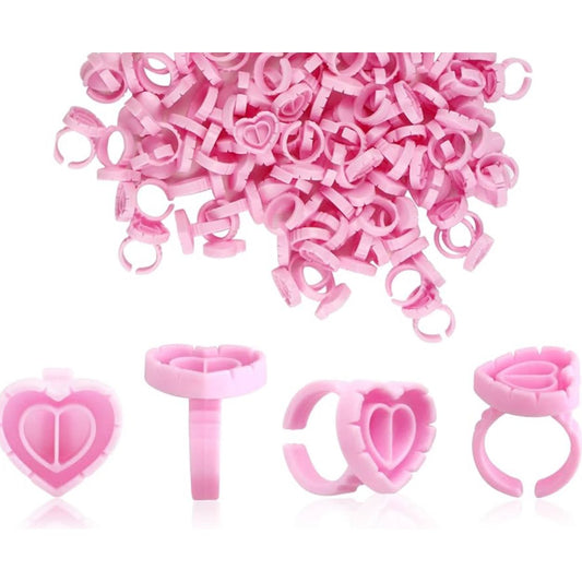 Eyelash Glue Rings - Pink 20PCS