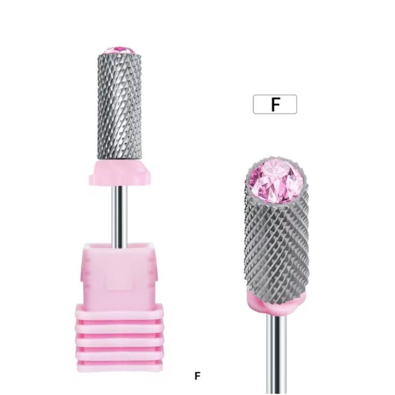 Nail Drill Bit Tungsten Steel Large Barrell With Gem Top - FINE