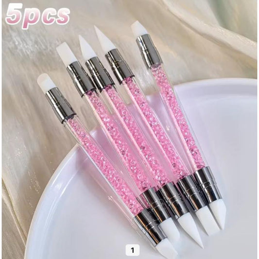 5pcs Silicone End Molding Pen- Pink