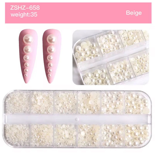 Pearl Rhinestones - Beige