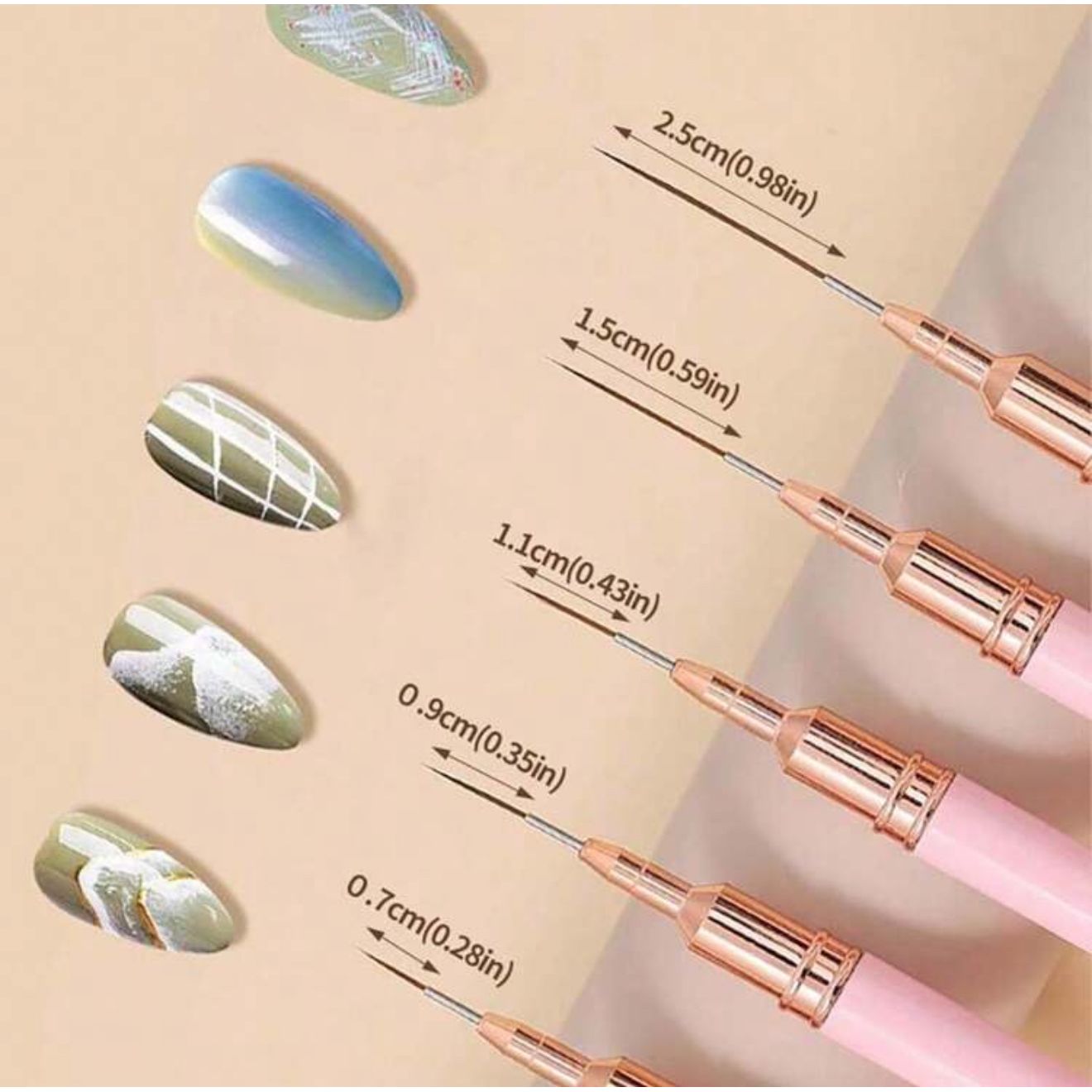 5PCS Nail Art Brush Set-Pink