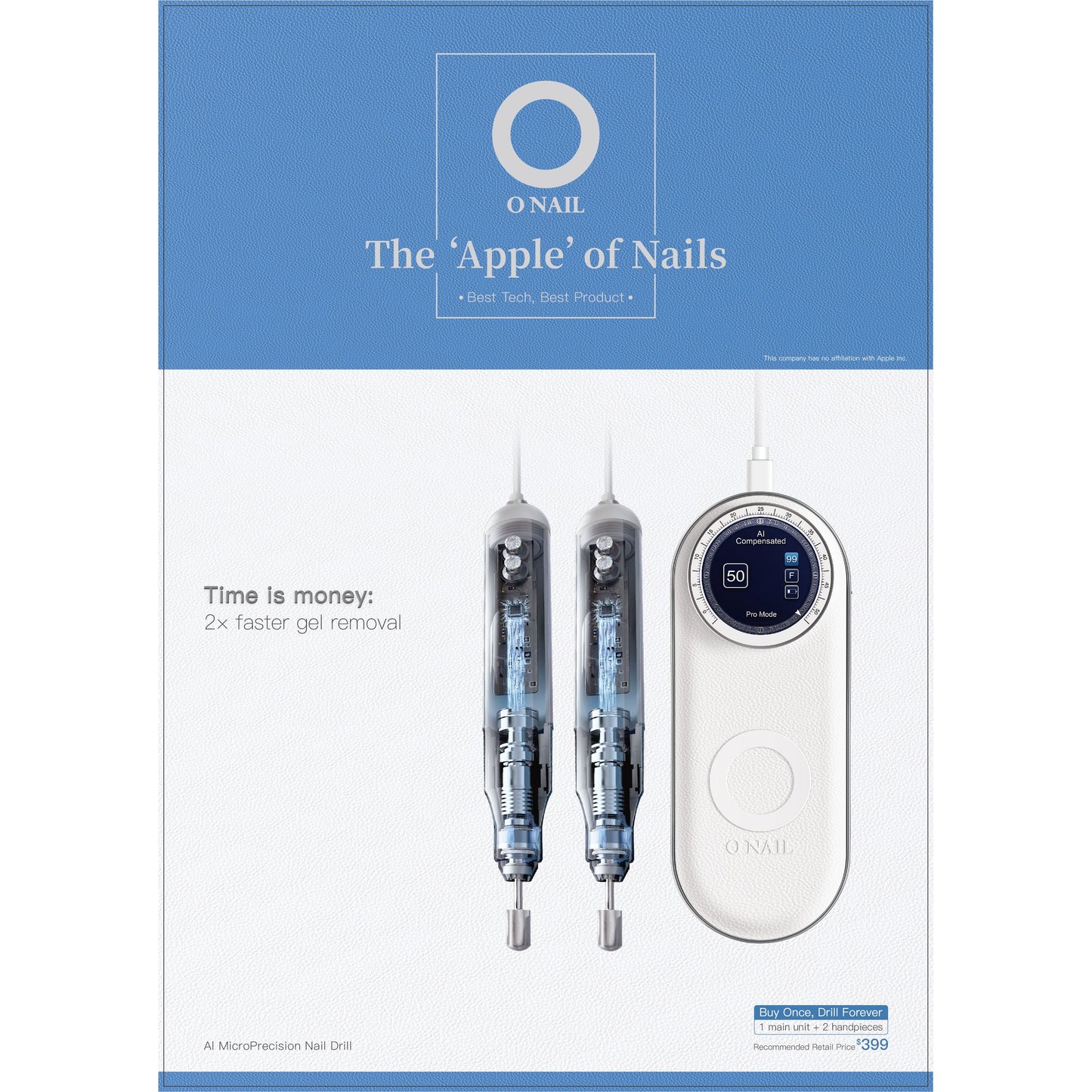 ONAIL AI Nail Drill - 2 Handpiece